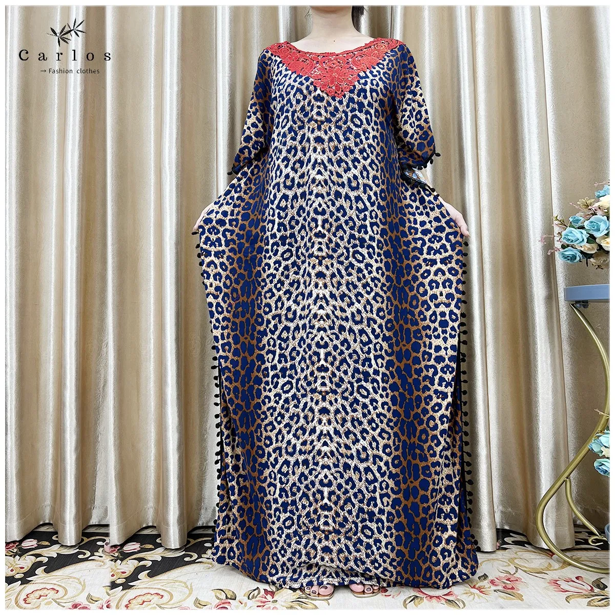 New Flower Sleeve African Dresses For Women Muslim Abaya Dubai Turkey Muslim Fashion Hijab Cotta Dress American Islam Clothing