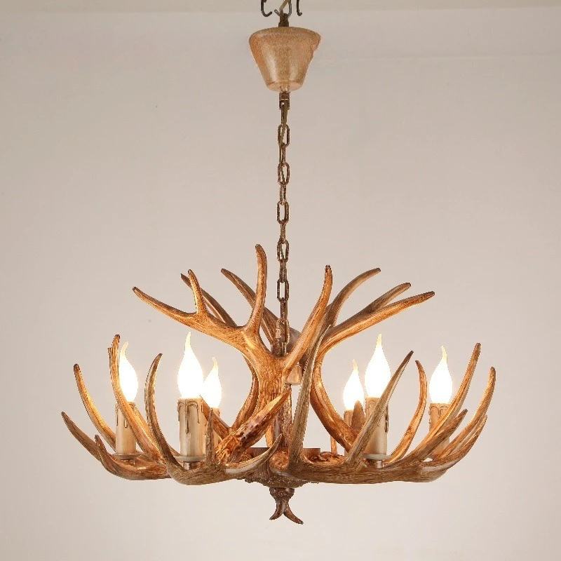 American Retro Industrial Style Pendant Lamp Nordic Deer Horn Home Decor Lighting Fixtures for Parlor Restaurant Coffee Homestay