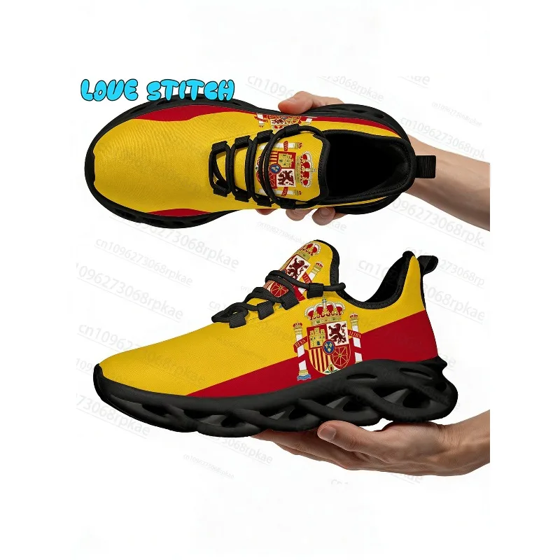 Picture 3: Zapatillas Deportivas Con Estampado Bandera Y Escudo De España Suela Ondulada Transpirable Hombre Mujer