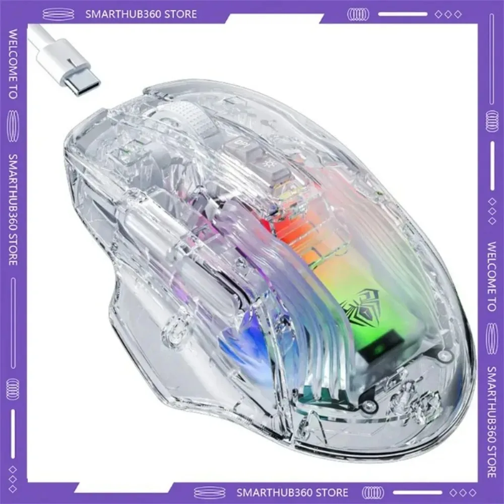 

Новинка на складе, оригинальная прозрачная Bluetooth-мышь AULA SC518, беспроводная мышь, эргономичная игровая мышь для киберспорта, аксессуар для ПК на заказ