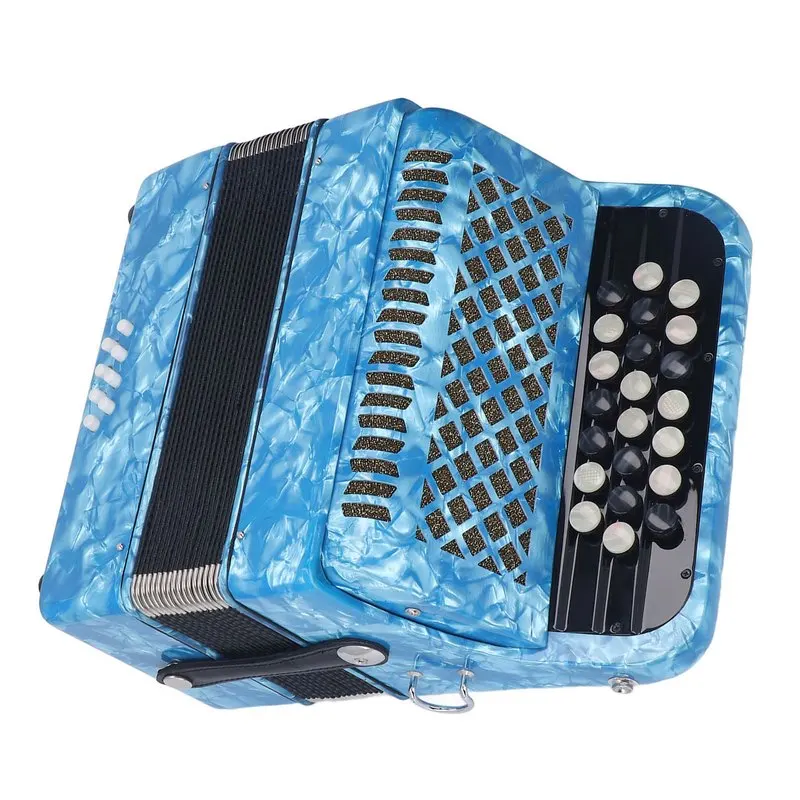 22 Key 8 Bass Accordion Professional Anti Slip Sensitive Button Accordion Musical Instrument with Strap