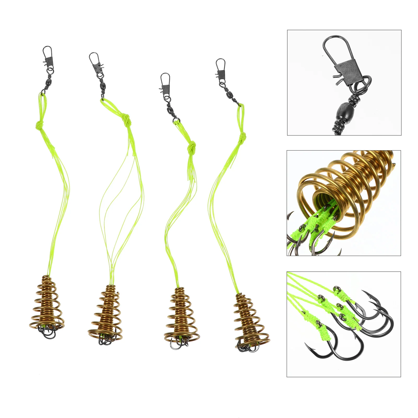 

4 Pcs Anti-scratch Spring Hook Coarse Fishing Tackle Carp Hooks Kit Carbon Steel Crank Bulk
