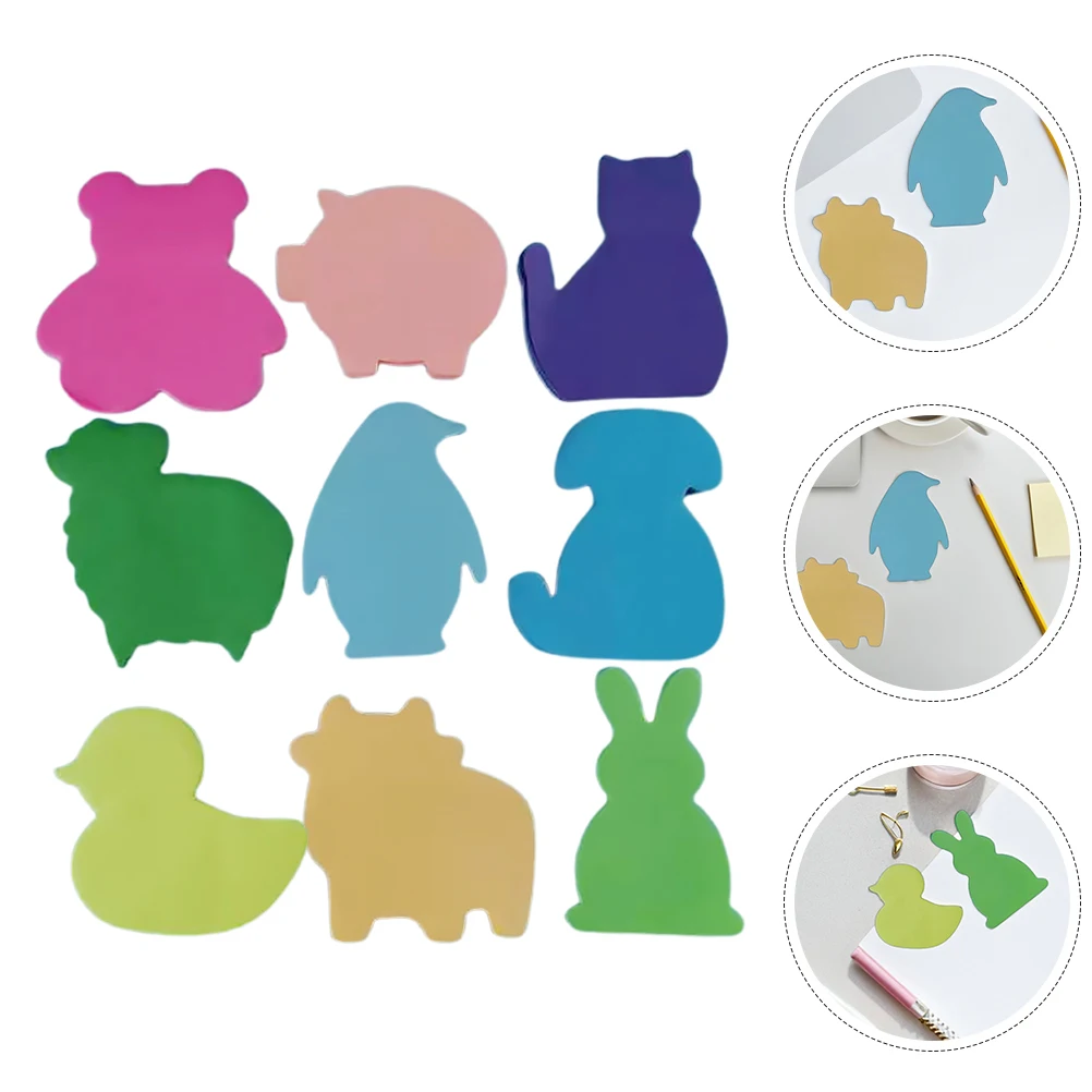 

2 Sets Animal Shaped Cute Memo Pads Strong Adhesion Colorful Note Tabs Kawaii Office Supplies Bookmark Paper Party