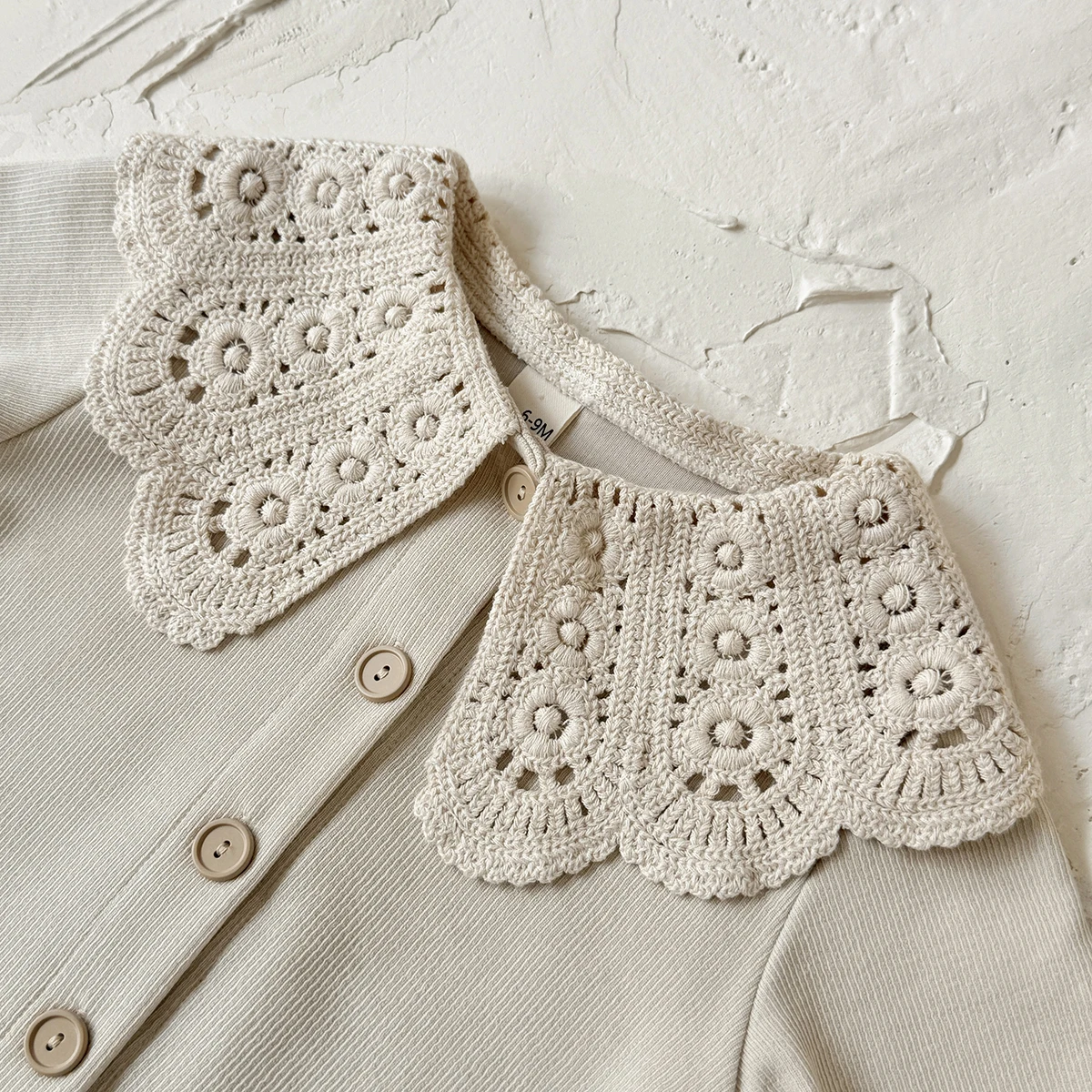 2PCS Frühling Herbst Neue Geboren Baby Set Komfortable Große Spitze Kragen einreiher Langarm Hose Baby Mädchen kleidung – Detail 3