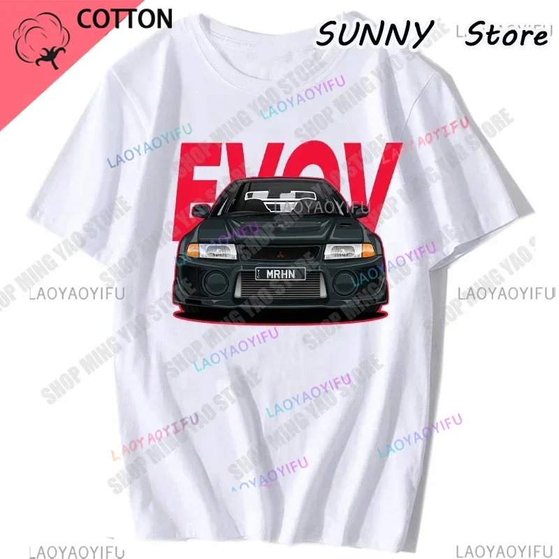 جديد الصيف المطبوعة للجنسين موضة تي شيرت إيفو الجيل تي شيرت أسود S-4Xl Jdm Awd Mivec Lancer Evolution تي شيرت