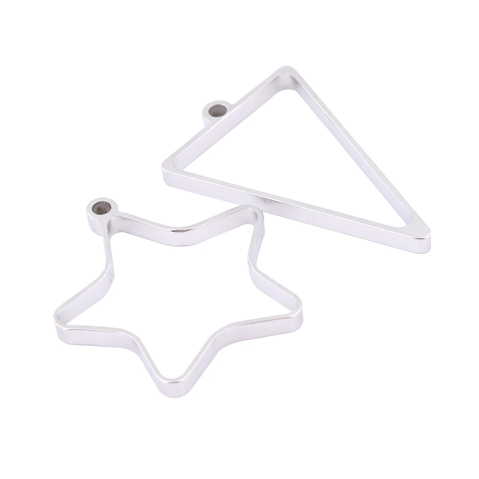 

10pcs Stainless Steel Triangle Star Open Bezel Charms Diy Pendant Frame Setting Blanks For Resin Necklace Jewelry Making