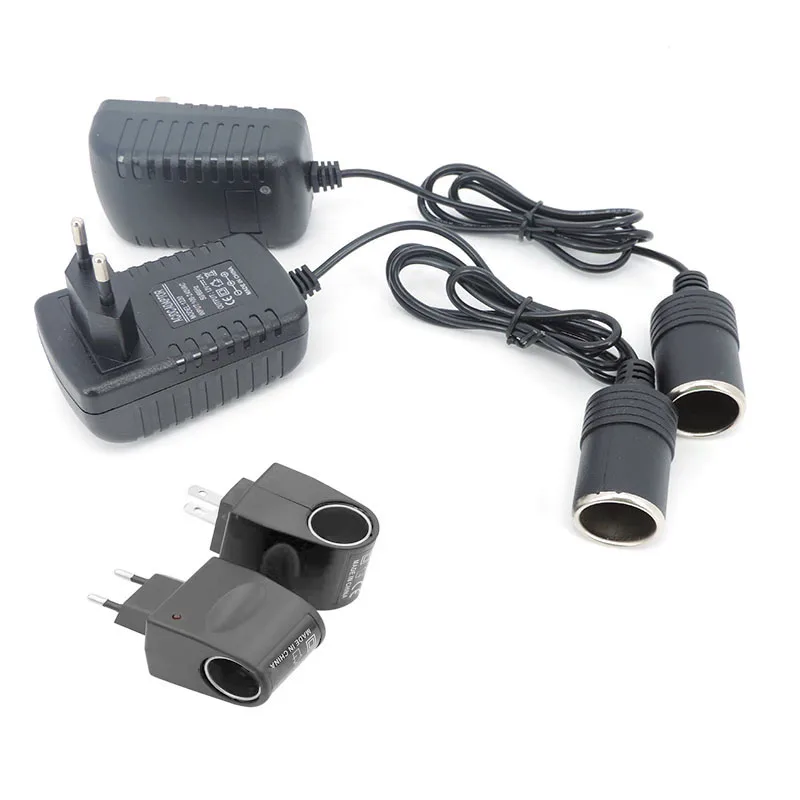 AC 220V To DC 12V 0.5a 1a 2a 1000ma Car Cigarette Lighter socket Adapter EU Plug Auto Accessories Converter Interior Parts Black