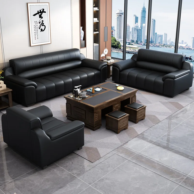 

Офисный диван, новая комбинация журнального столика из кожи и латекса, приемная, деловая зона