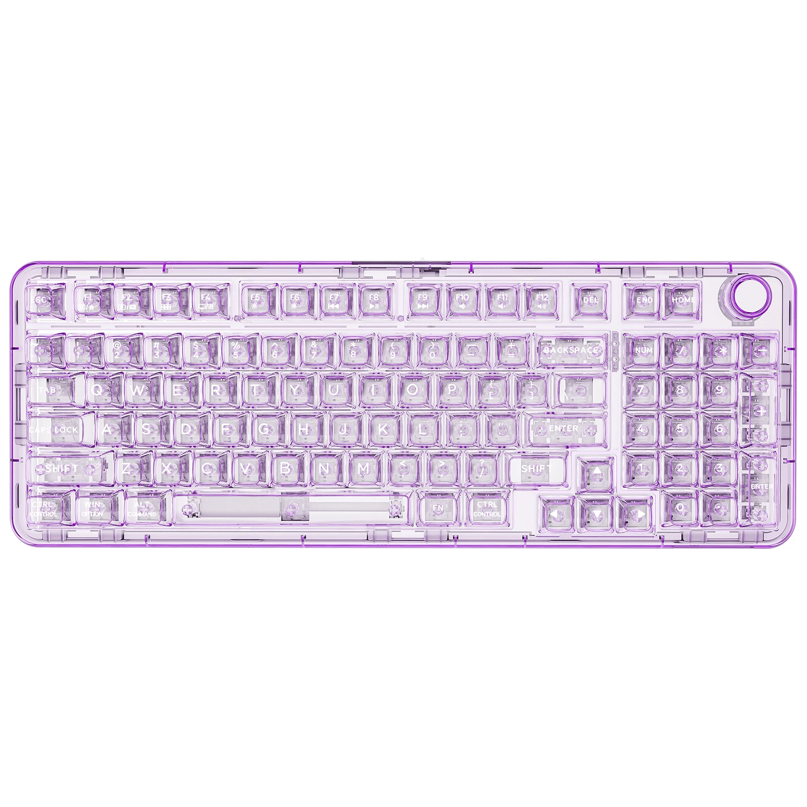 YUNZII X98 ピンク QMK/VIA ワイヤレス透明 RGB キーボード、ホット