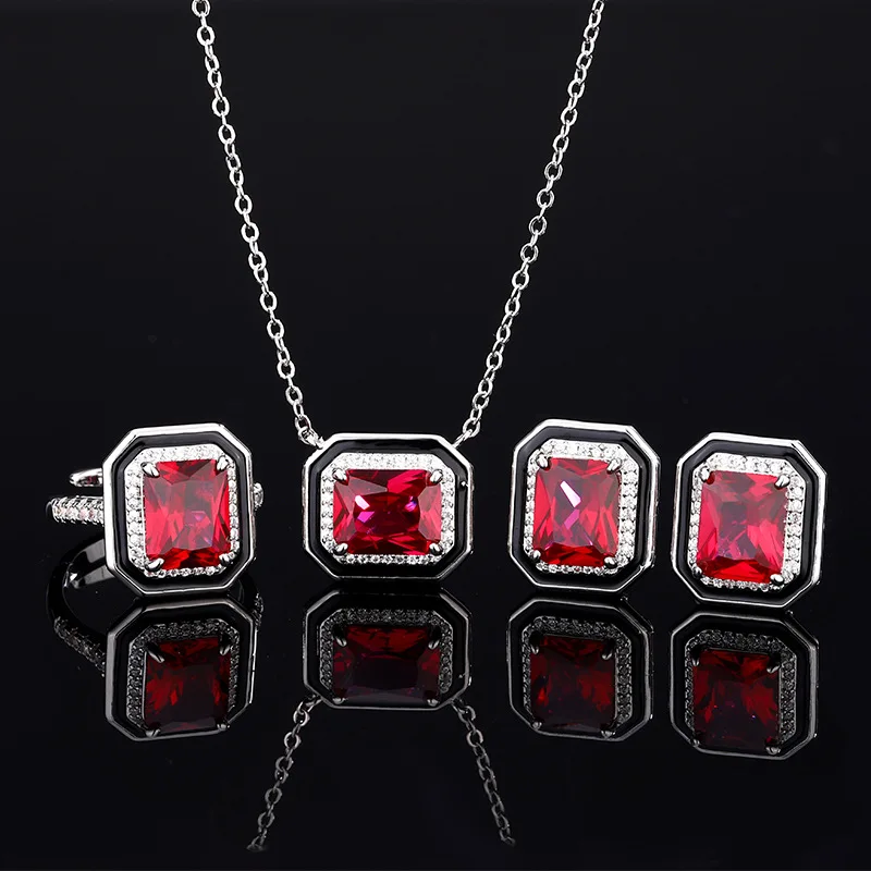 

Retro Fashion 9.5*13mm Square Red Crystal Earrings Regal Prestigious Couture for Women Jewelry Sleek Designs