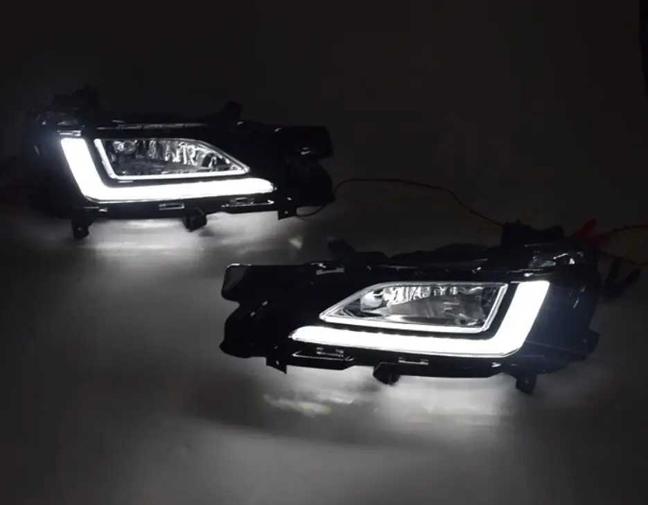 Car Bumper Headlight For Tucson Daytime Light 2019~2021y DRL Car Accessories LED Headlamp For Tucson Fog Light