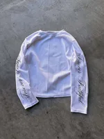 2026 Spring American Retro Y2K Long Sleeve T-Shirt Casual Round Neck Lightweight Breathable Top Letter Print Streetwear Kids 2