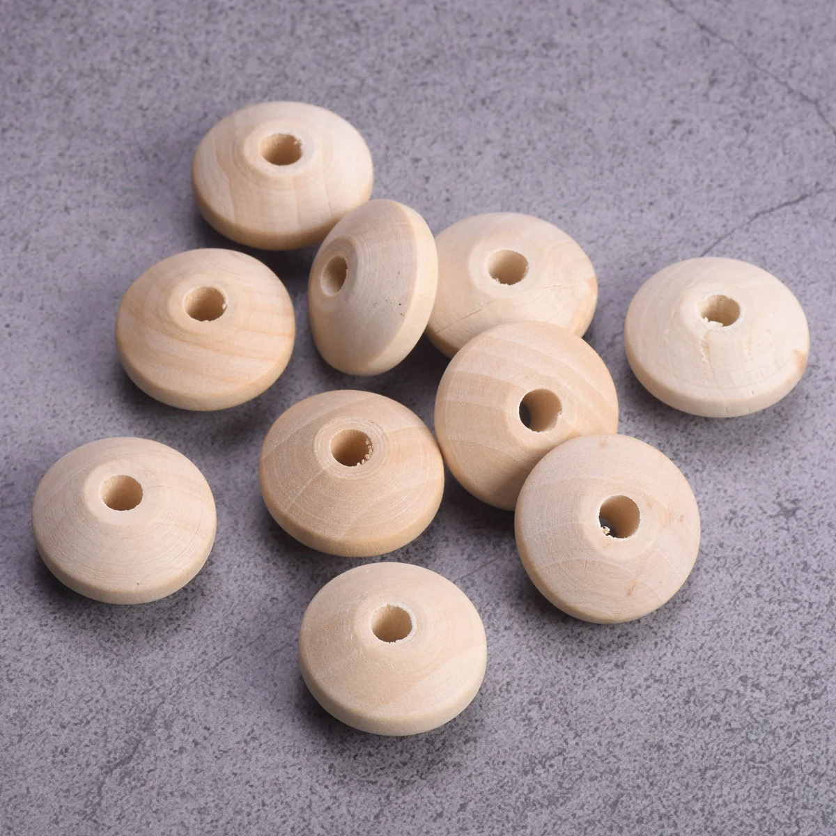 Rondelle DIY 쥬얼리 제작용 천연 나무, 느슨한 목공예 비즈, 10 개, 22x12mm