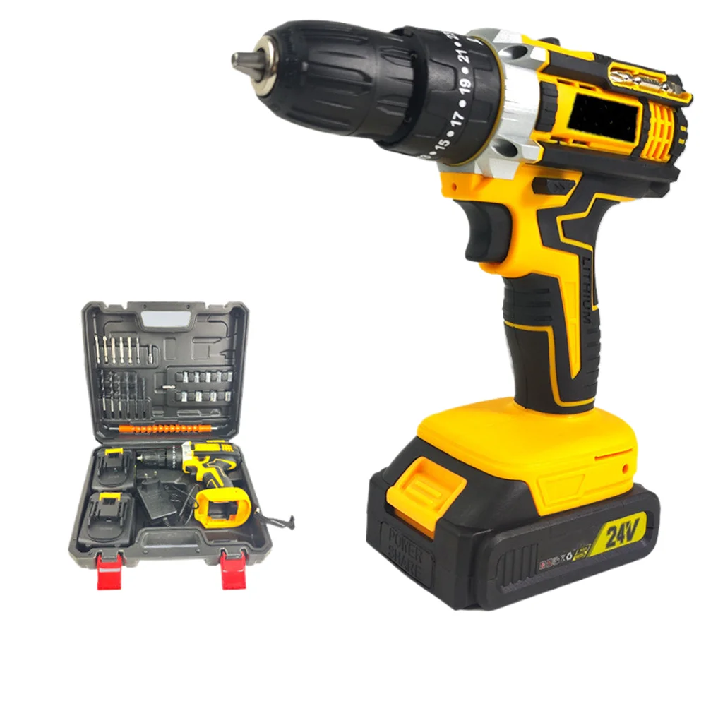 Power Tool Export 18v Household Multi-Function Lithium Battery Drill Set 24v Charging Flashlight To Impact Drill Pistol Drill 공구