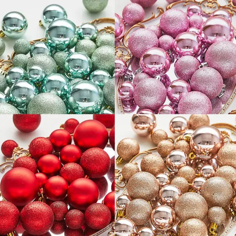 Hongyu Christmas Ball Wholesale For Store Decoration 4/5/6cm Rectangular Box Packaging Christmas Tree Decoration Ball