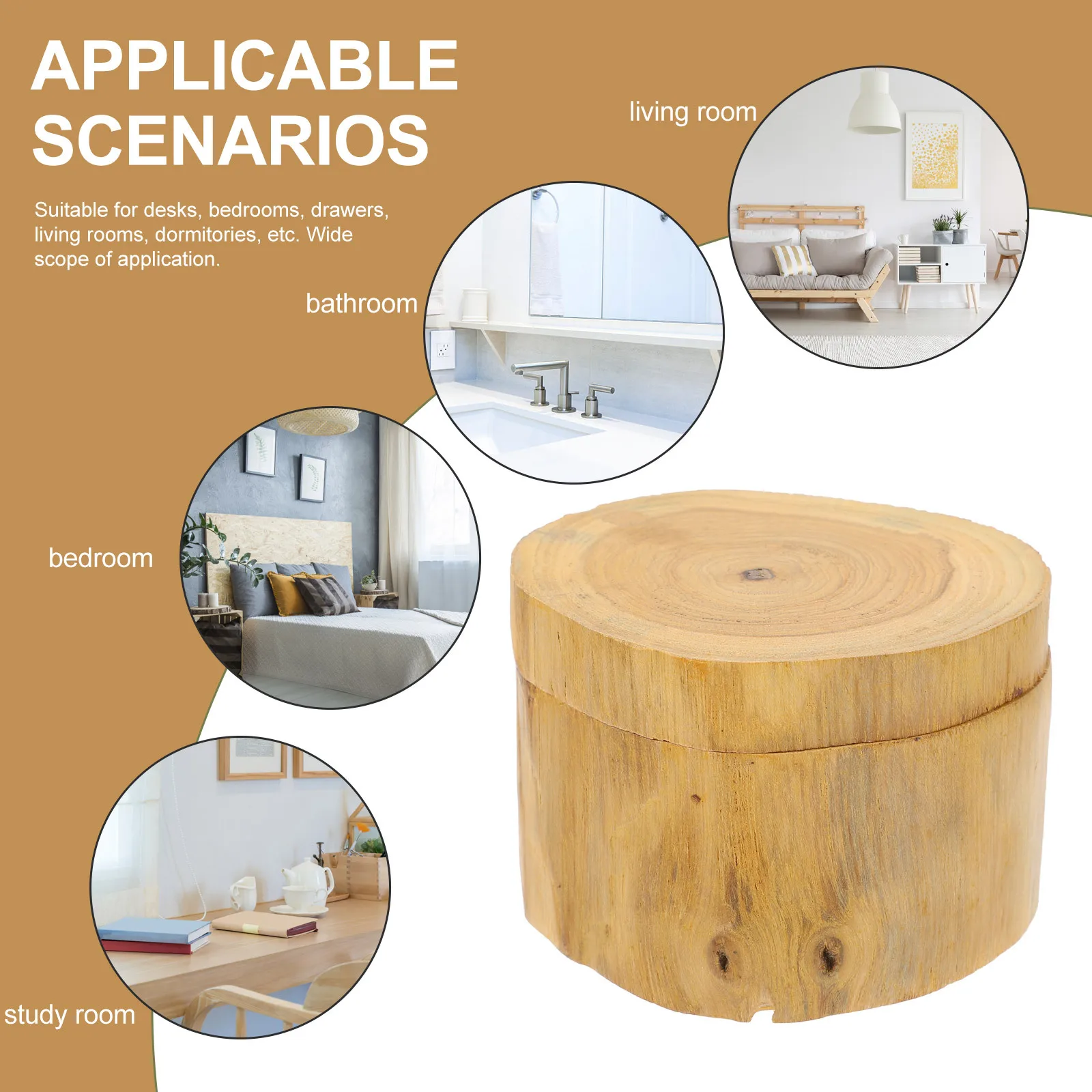

1Pcs Durable Natural Wooden Jewelry Storage Box Stylish Solid Wood Case for Rings Necklaces Bracelets Round Jewelry Box