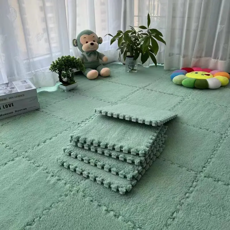 The living room can be spliced with pile carpet puzzle foam mat Children's climbing mat Machine washable bedroom window carpet