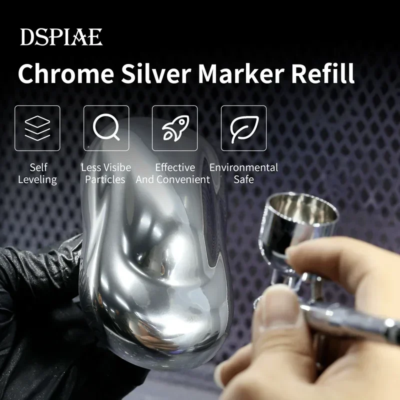 DSPIAE CR-10 DIY Chrome Silver Marker Refill Airbrush Spray Painting Tool Model Building Tools for Model Hobby Tools 10ml