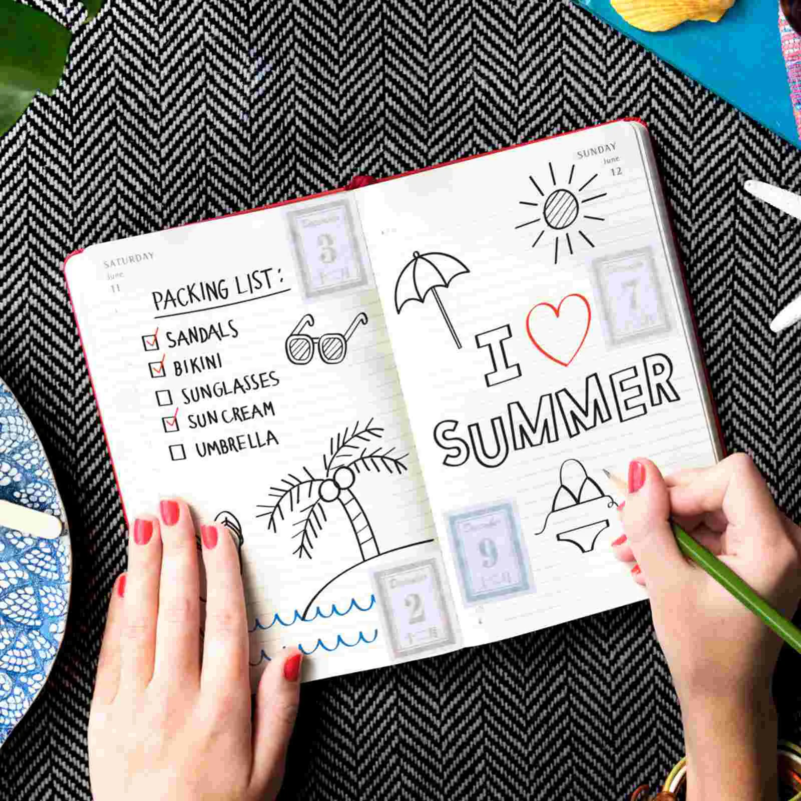 365 Sticker Adhesive Decorative Markers Memo Book Decor Page Calendar Decorations Planner Adhesives Day Adhesive