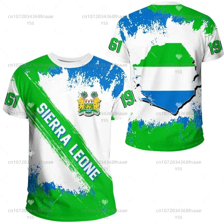 Africa Zone Apparel New Casual Loose Sweatshirt Street Style Printing Sierra Leone Active Flag T-Shirt Tops