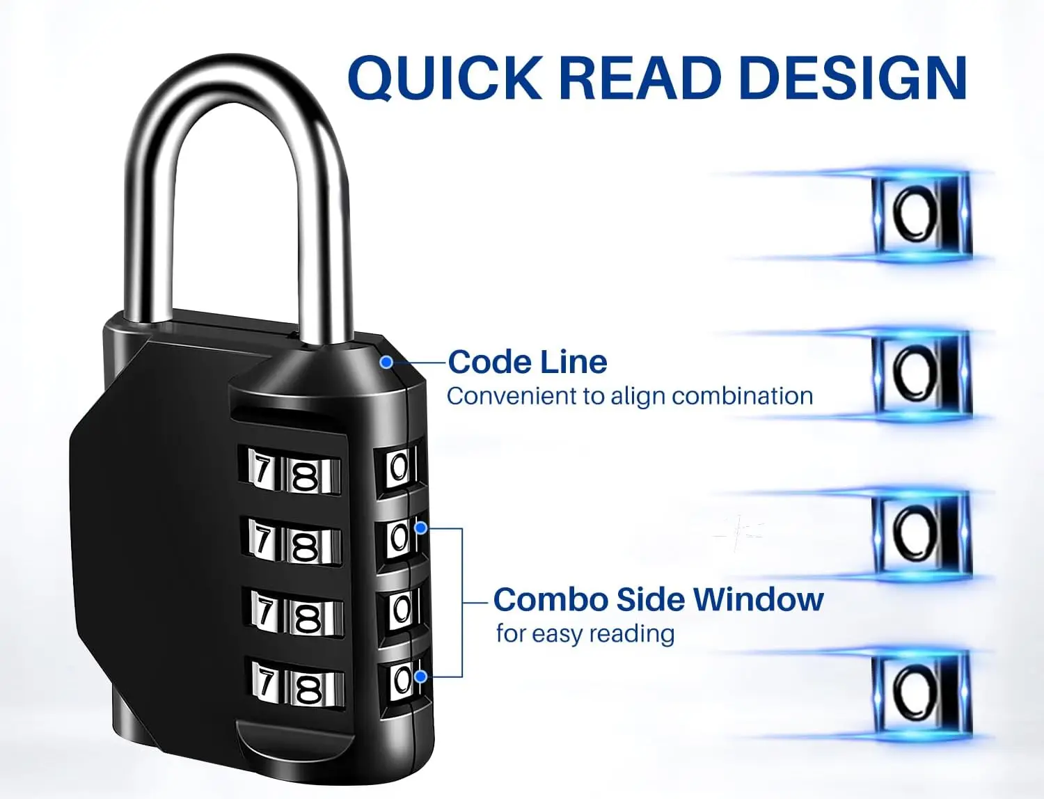 2Pack Combination Lock Resettable 4 Digit Padlock with Combination, Waterproof and Heavy Duty Combination Padlock Outdoor for Sc