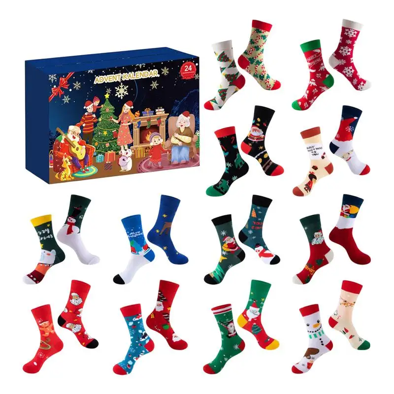 Socks Advent Calendars For Christmas Christmas 24Days Socks Advent Calendars Countdown Calendars Soft Christmas Socks Cotton