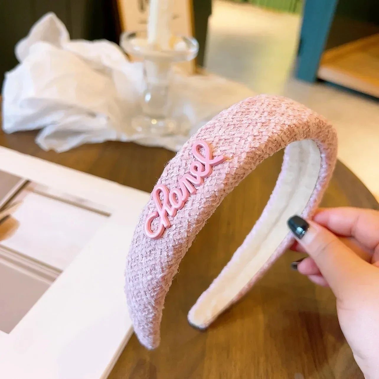 Moda estilo clássico elegante carta bandana scrunchies versão coreana ao ar livre hairpin lavagem facial acessórios para o cabelo presentes