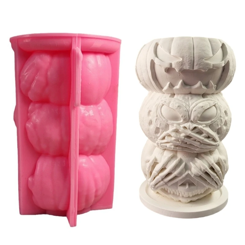 

Halloween Holder Molds Pumpkins Flower Pots Silicone Mould Epoxy Resin Molds Plaster Molds for Home Decorations