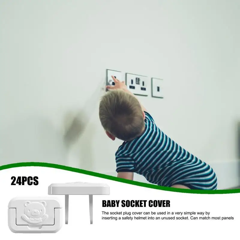 Bear Pattern Outlet Plug Covers, Safety Plug Covers, Protetores para crianças, Bebês Proofing