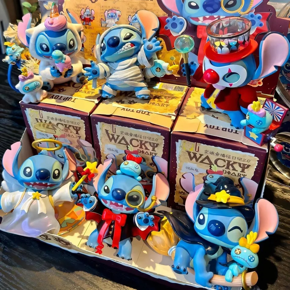 Kotak Buta Jahitan Baru Otentik Disney Stitch Seri Diary Lucu Tide Play Model Tangan Lucu Dekorasi Hadiah Liburan untuk Teman