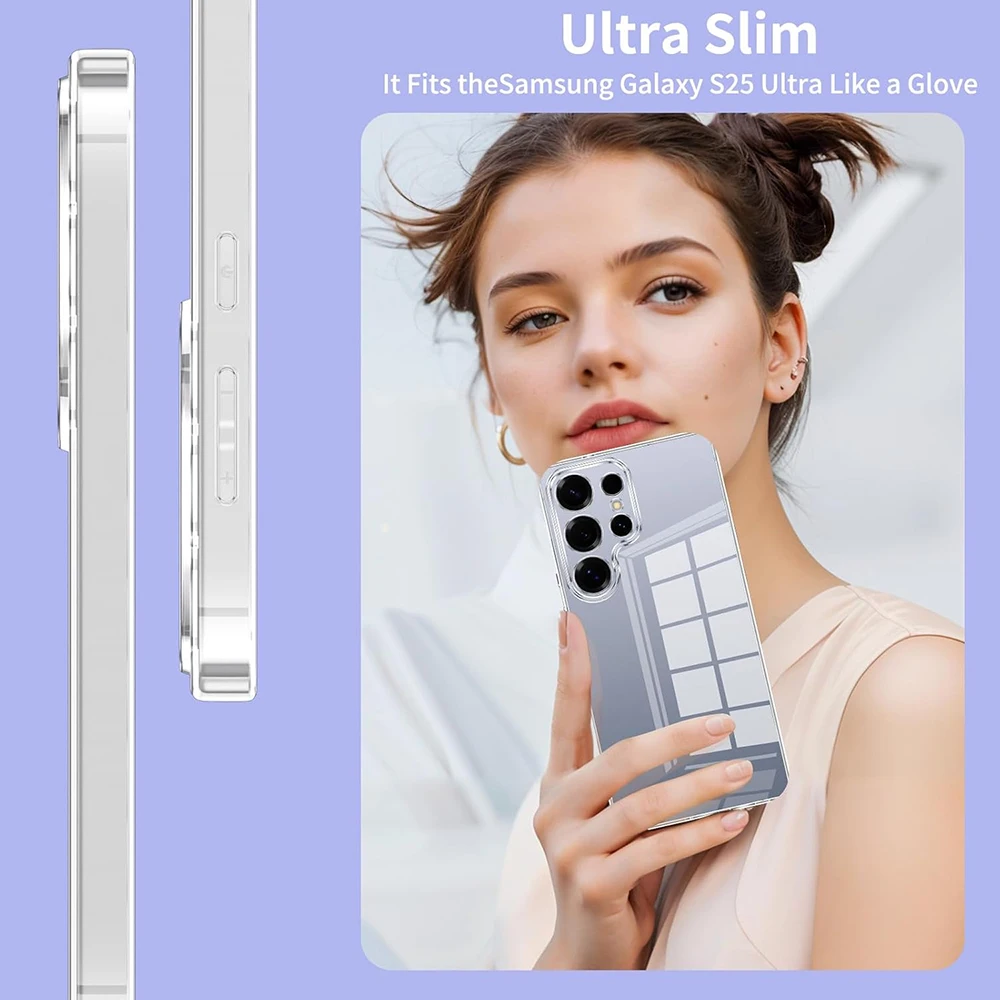 حافظة ناعمة رفيعة للغاية لهاتف سامسونج جالاكسي S26 S25 S24 S23 Ultra Plus غطاء سيليكون شفاف لهاتف سامسونج S26 S25 Edge S24 FE Shell 26