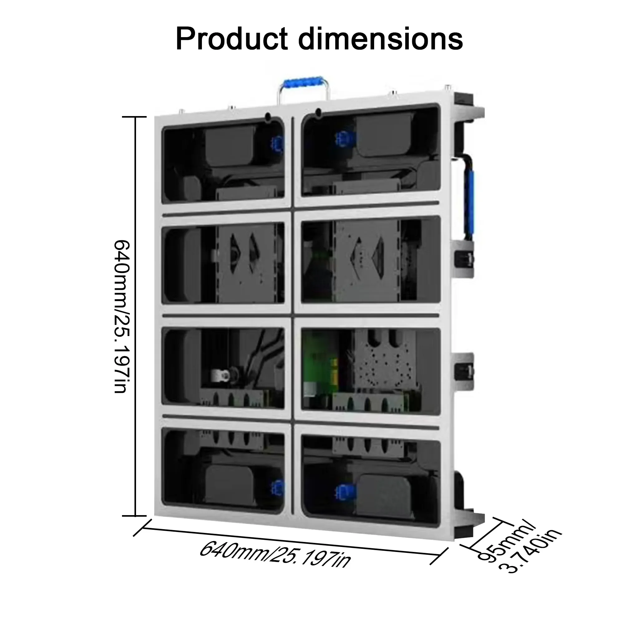 640X640mm LED Outdoor Indoor aluminum Box Empty Cabinet Without Module Suitable For P10 P8 P6 P5 P4 320x160mm Full Color Screen