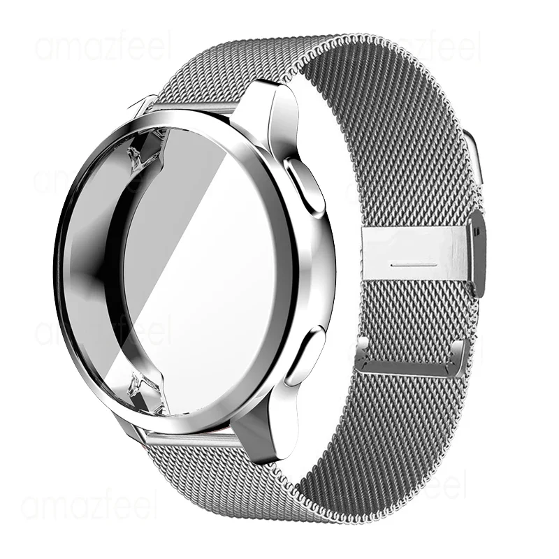 Metal Bracelet For Garmin Venu 2/2S Strap Case Protector For Garmin Vivoactive 4/4S Watchband Full Coverage TPU Protective Shell