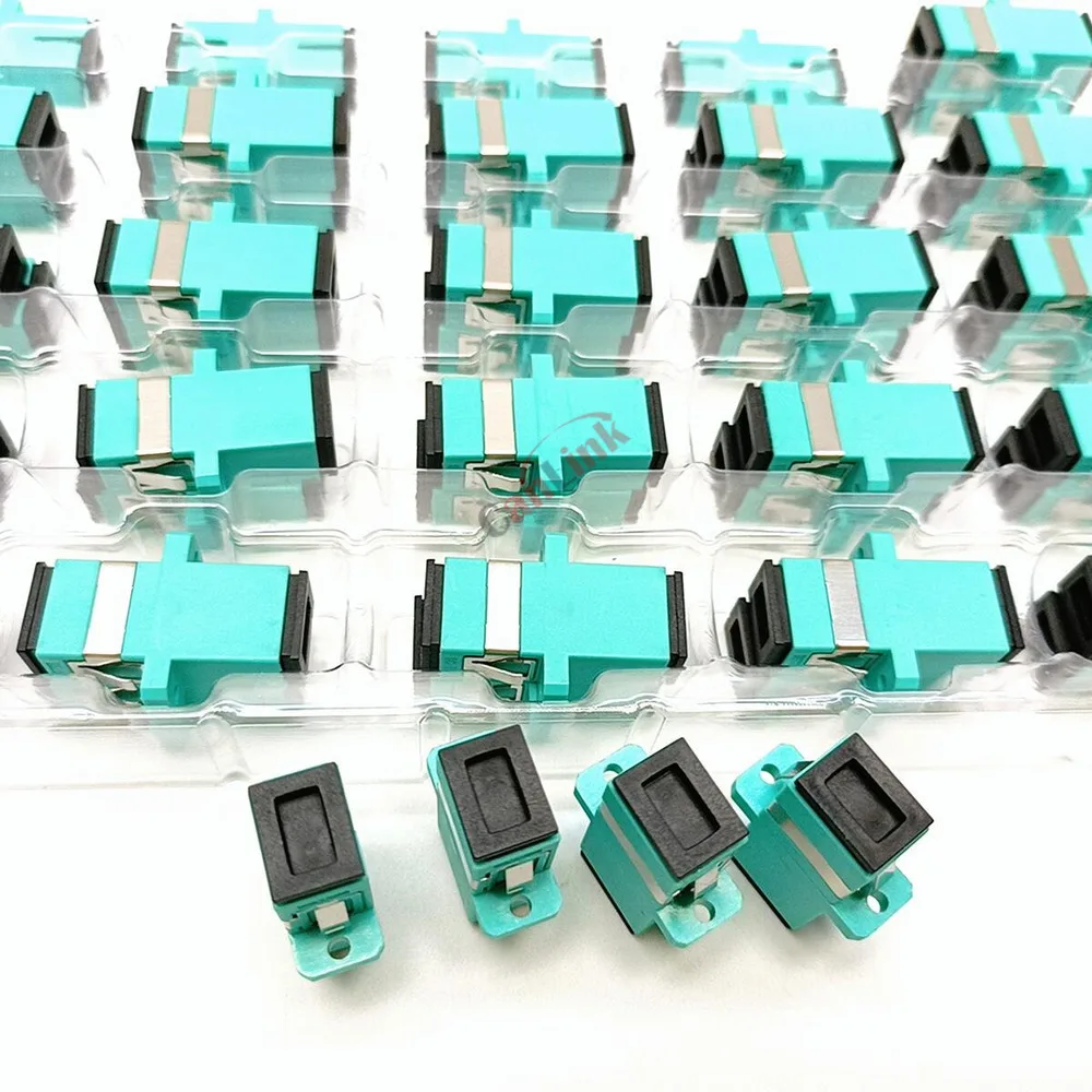 50 개/몫 광섬유 커넥터 어댑터 LC/UPC SM 플랜지 단일 모드 이중 LC-LC UPC 커플러