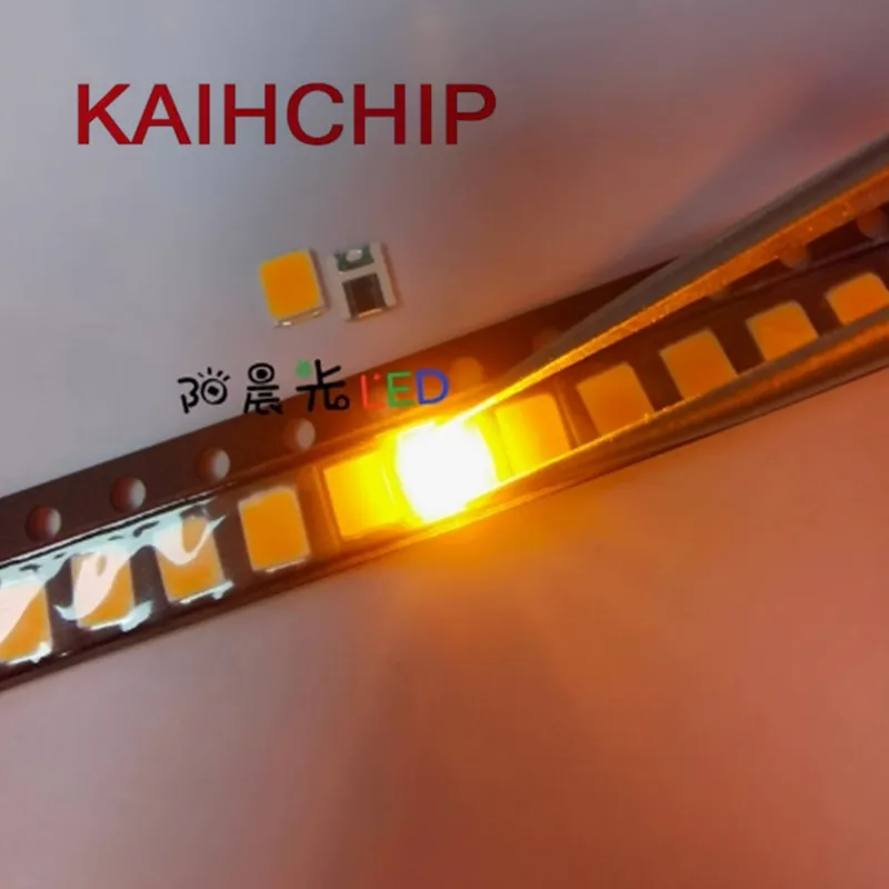 50 Uds 2835 amarillo dorado SMD LED 0,2 W 0,5 W 1W 3V 3528 LED ámbar para humidificador de atomización volcánica