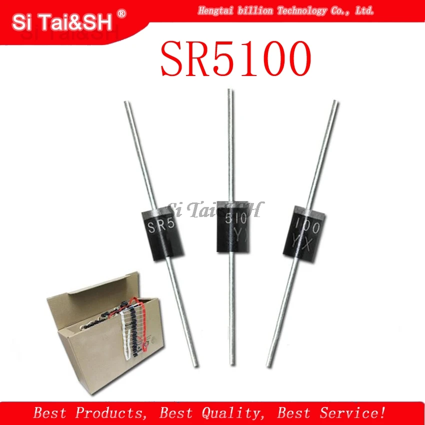 20PCS SR5100 SB5100 DO-27 schottky diode 5A/ 100V DO-27  New original