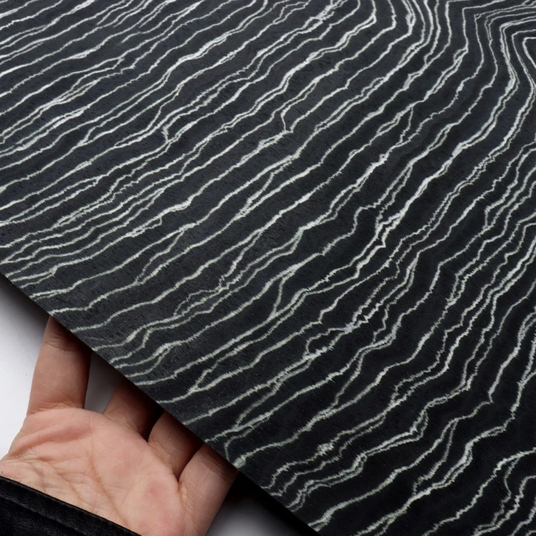 

58x250cm Ink Landscape Line Pattern Engineered Wood Veneer For Furniture Cabinet Decoration Interior Design And Wall Renovation