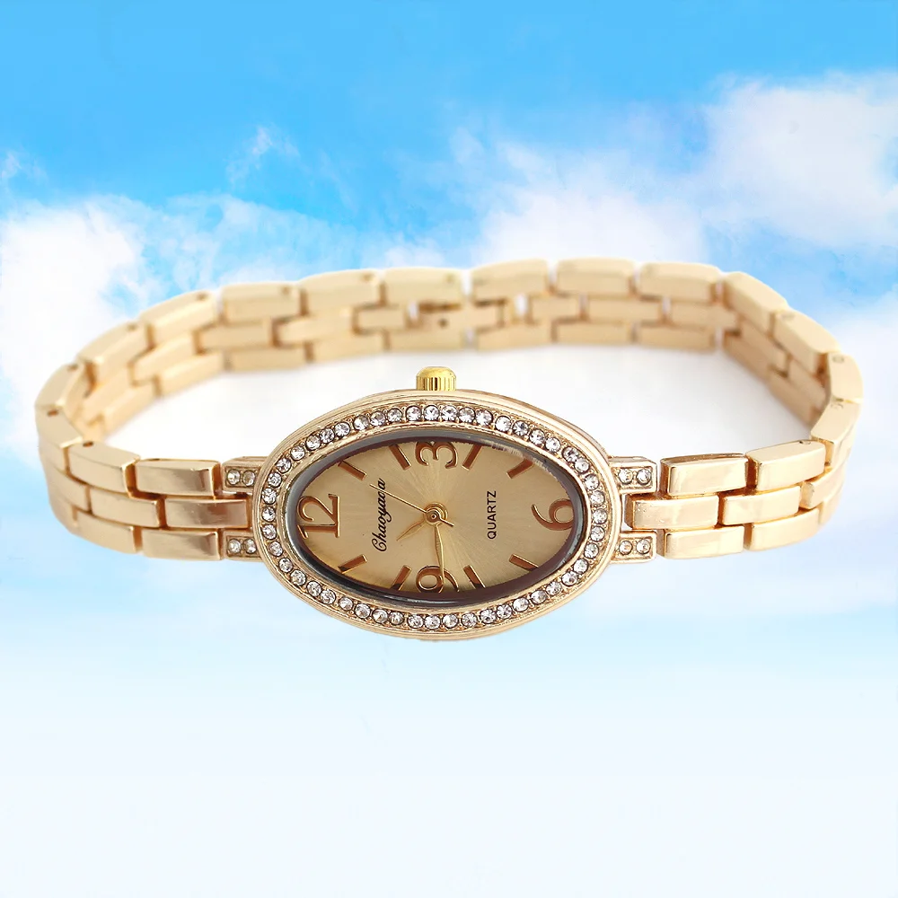 Ladies Quartz Watch Women's Rhinestone Analog Clock Wristwatch Elegant Fashion Accessory for Women