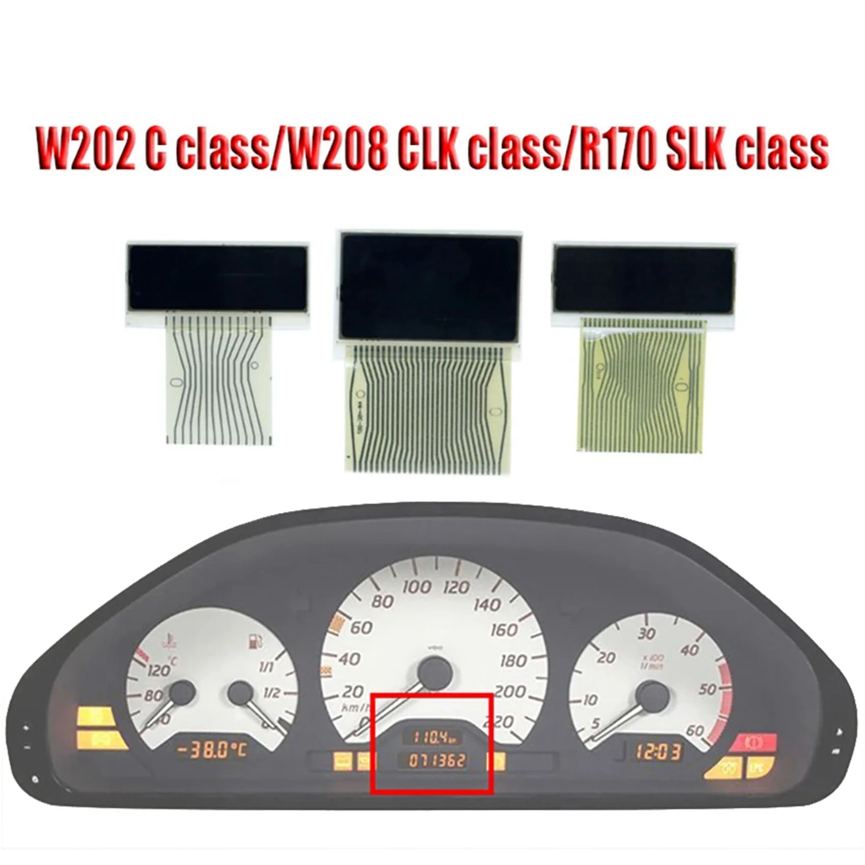 

Car Instrument Speedometer Cluster Pixel Repair Kit for Mercedes Benz W202 W208 Ribbon LCD Display with Soldering Tip