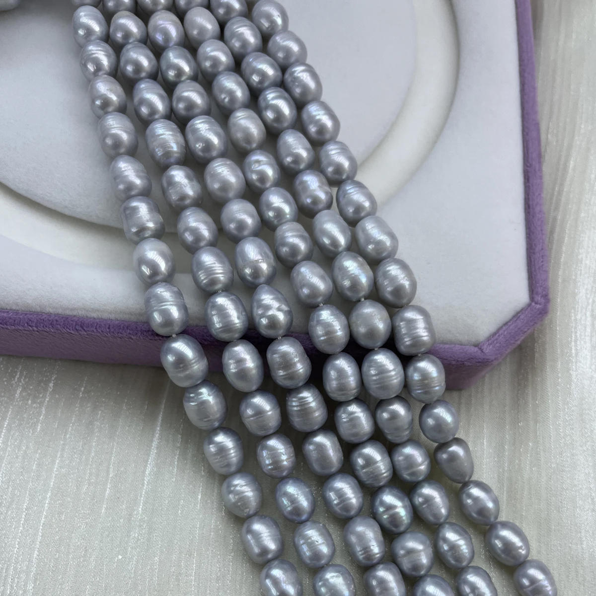 

AA 9-10mm Irradiated Gray Natural Freshwater Pearl Semi-finished Beads for Jewelry Making DIY Necklace Bracelet Accessories 36cm