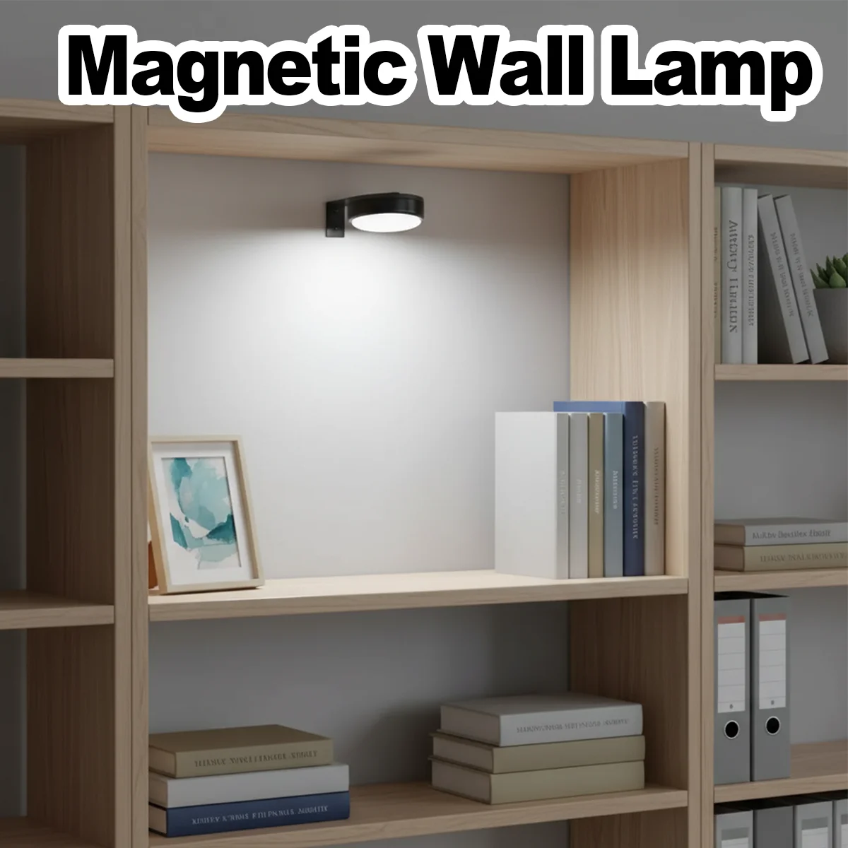 

Светодиодный светильник для картин на батарейках, 3 цвета, настенный светильник с регулируемой яркостью, магнитный художественный дисплей, бра, ночная беспроводная рамка с питанием