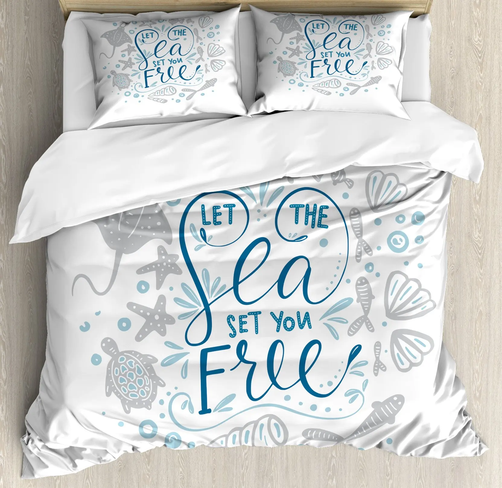 

Blue Green Coastal Quilts Full Queen Size Bedding Coverlet Soft Starfish Bed Cover Ocean Quilt Set Seaside Home Decoration 3 Pcs