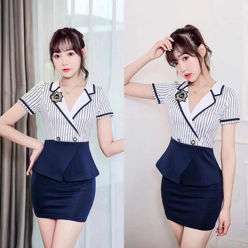 New Beauty Salon Esthetic Uniform Foot Spa Massage Technician Work Clothes for Women Sauna Overalls Hotel Front Desk Skirt Suit