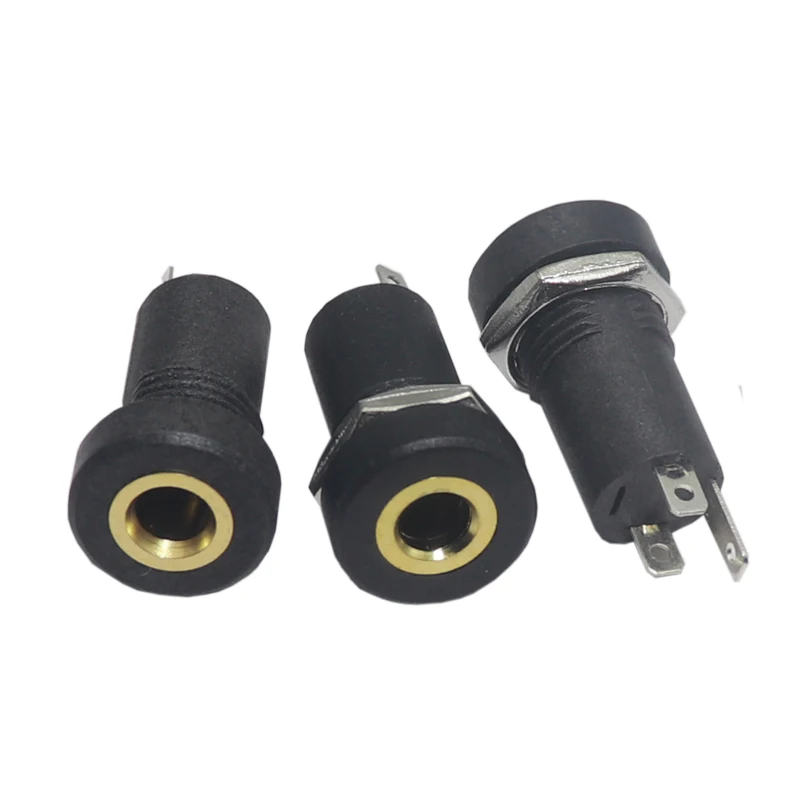 【6PCS】Headphone interface PJ-392A/391 3.5mm audio-video socket stereo with internal threaded screw three-legged 4-pronged