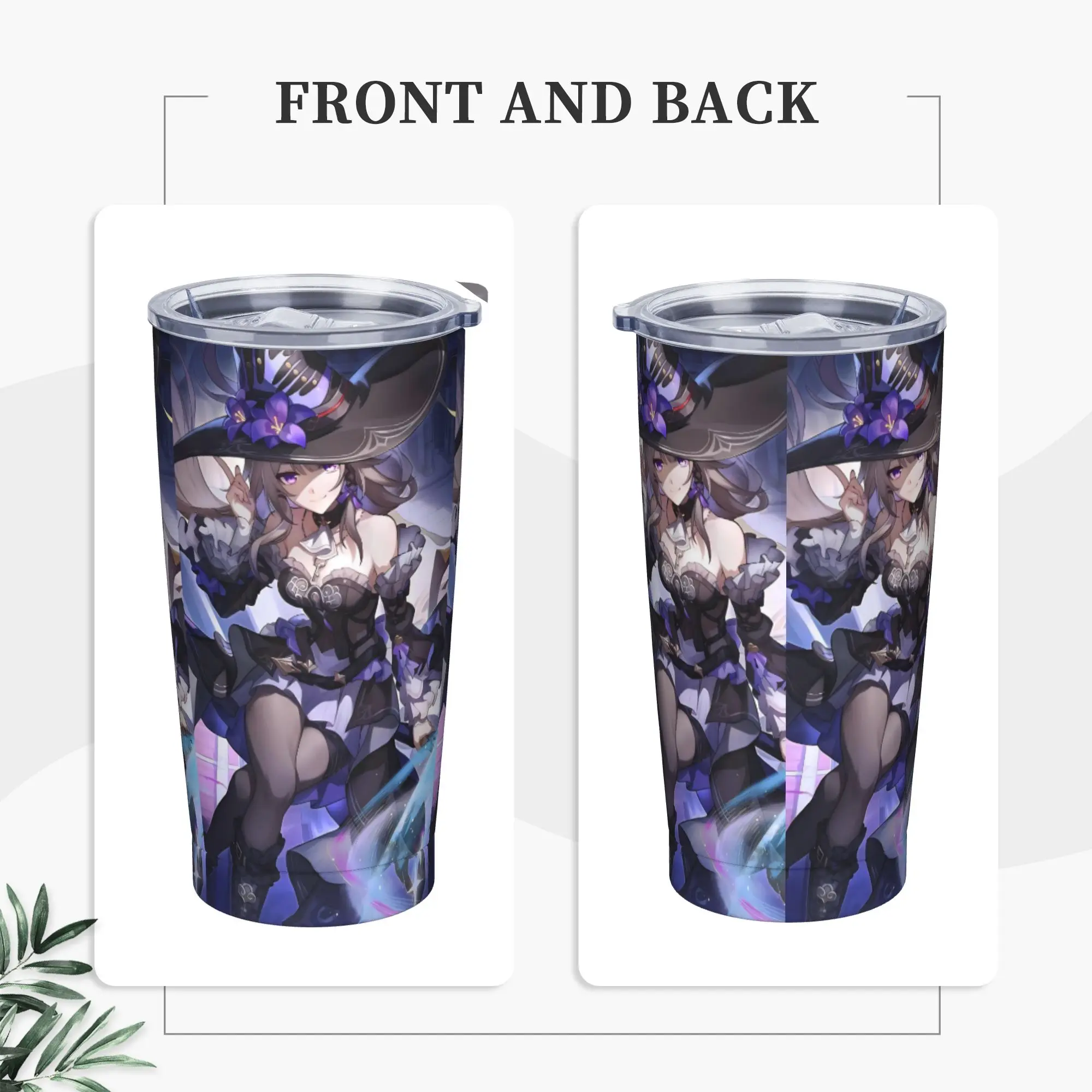 The Herta Tumbler Vacuum Insulated Honkai Anime Coffee Cups Stainless Steel Outdoor Mug Spill Proof, 20oz