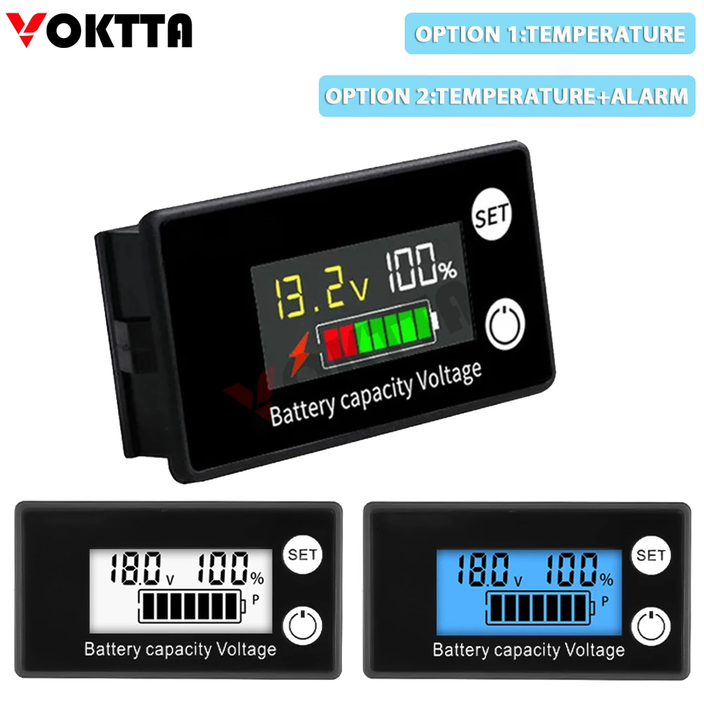 Indicador de capacidad de batería de DC8-100V, medidor de electricidad Digital LCD, plomo-ácido, litio, vida útil, probador de voltaje PO4 para coche y motocicleta