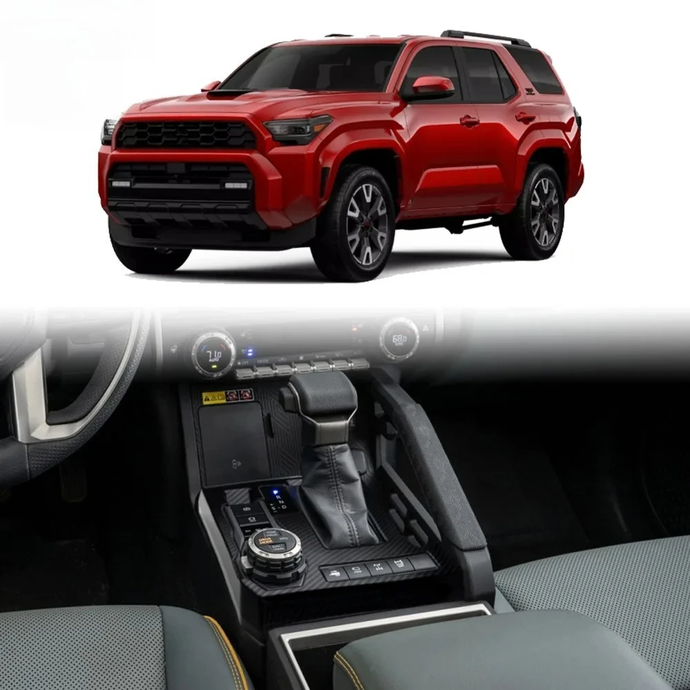 

For Toyota 4Runner 2025 2026 Car Accessories Carbon Fiber Style Gear Shift Panel Center Console Cover Trim Frame