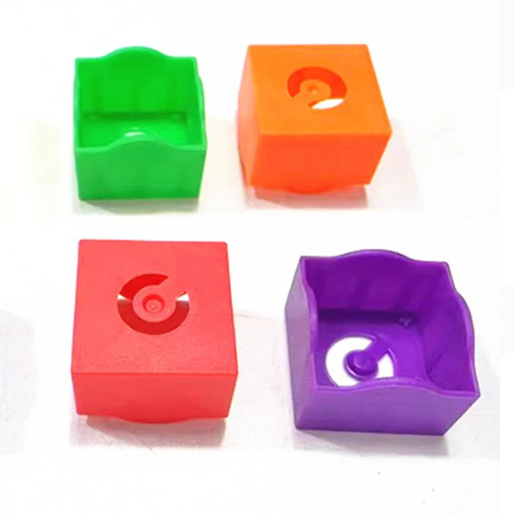 

12pcs Billiard Cue Chalk Cover Plastic 6 Colors Snooker Cue Rub Chalk Clamps Square Professional Billiard Accessories