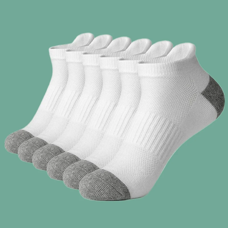 6/12 Pairs Women Sports Solid Color Cycling Breathable Mesh Ankle Running Thick Socks High Quality Fashion Cotton Socks For Men