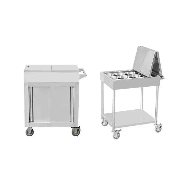 Stainless Steel Commercial Kitchen Equipment Mobile Cart Trolley Seasoning Table